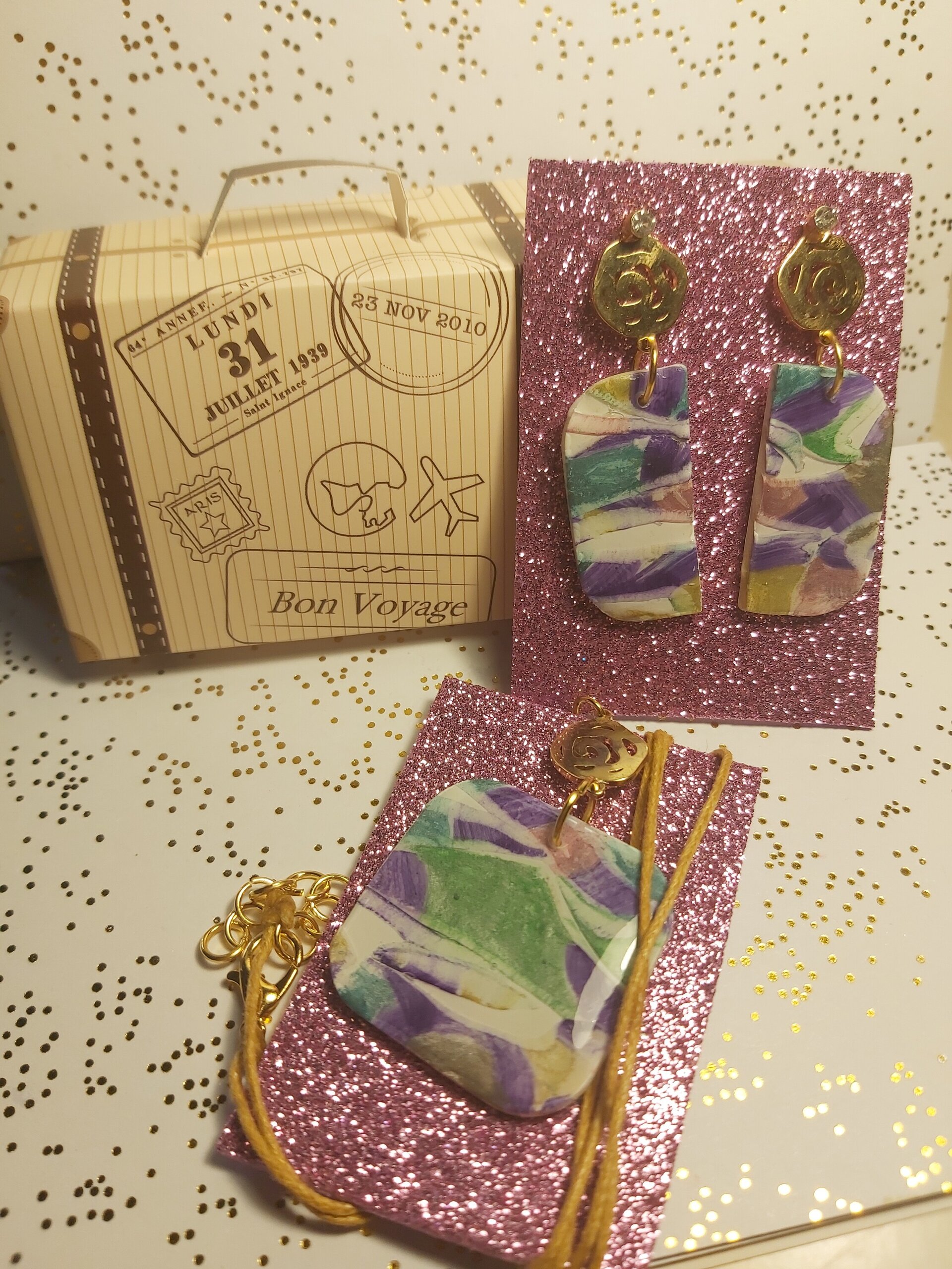 SELVA. CONJUNTO DE COLGANTE Y PENDIENTES. - 4
