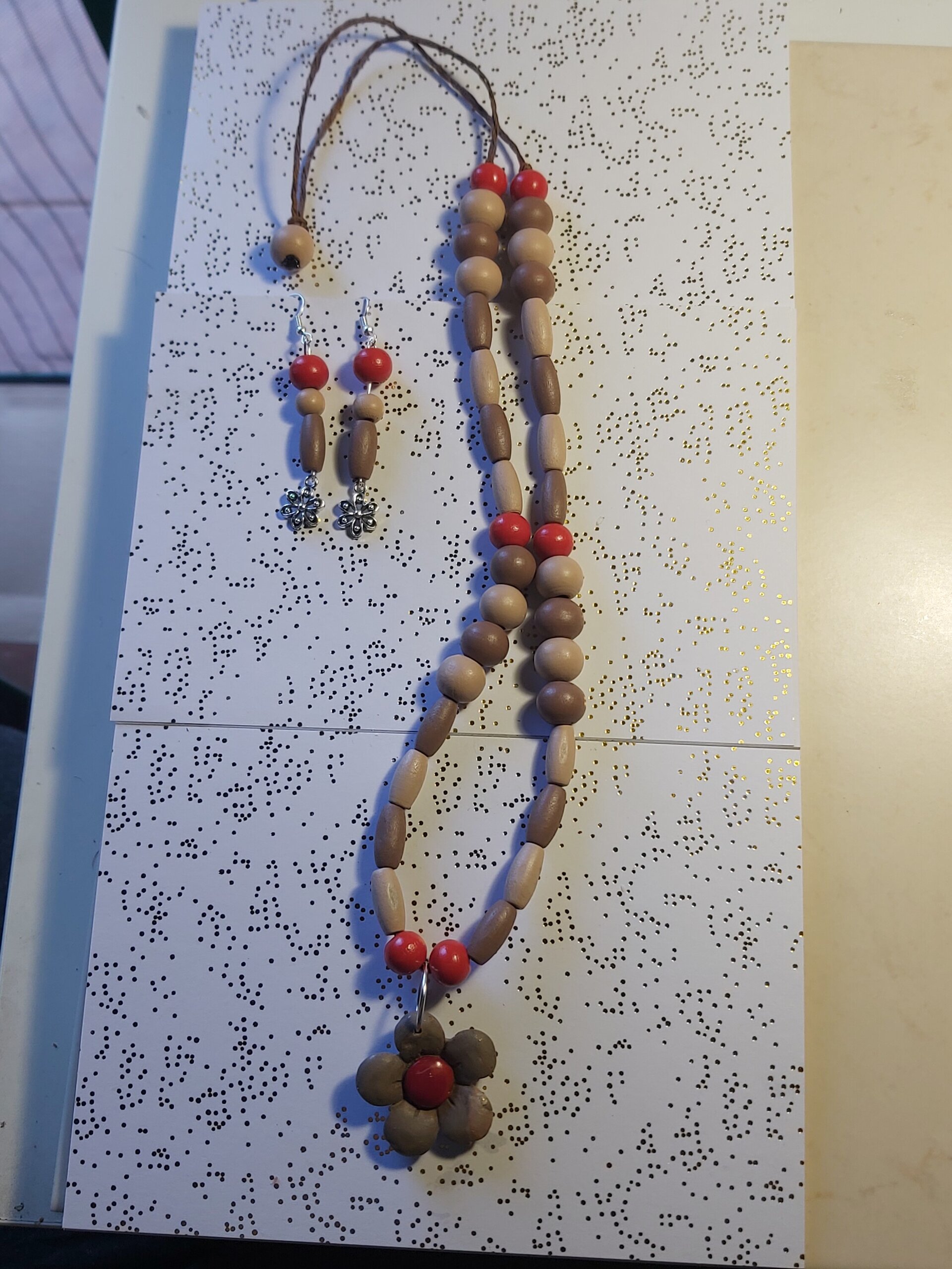 COLLAR, ANILLO Y PENDIENTES FLOR - 4