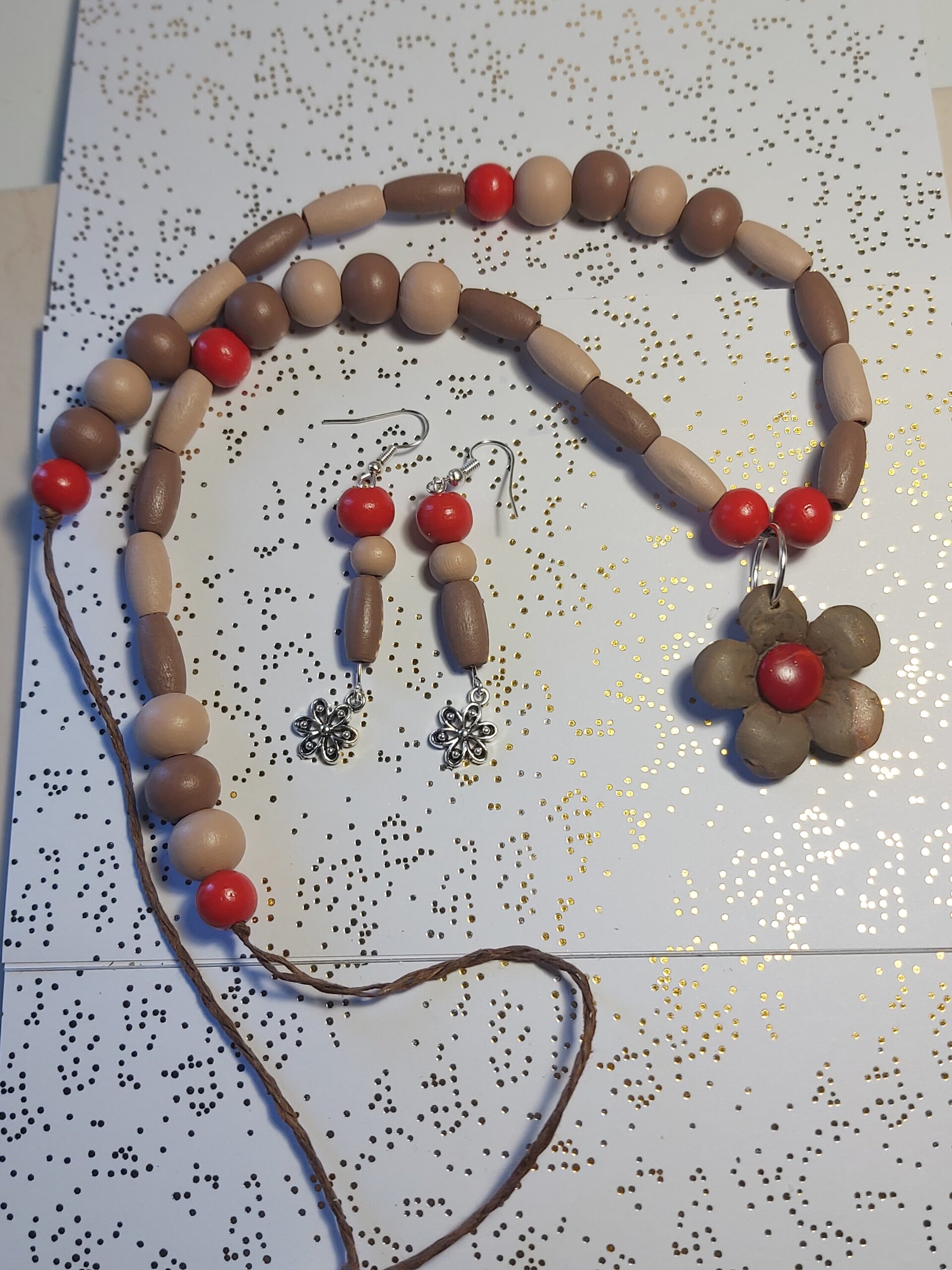 COLLAR, ANILLO Y PENDIENTES FLOR - 3